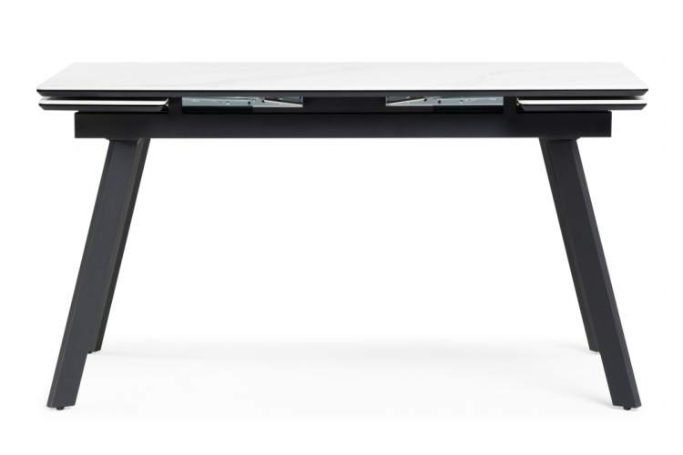 Керамический стол Норман 140(200)х80х75 белый мрамор alpin white / черный-2