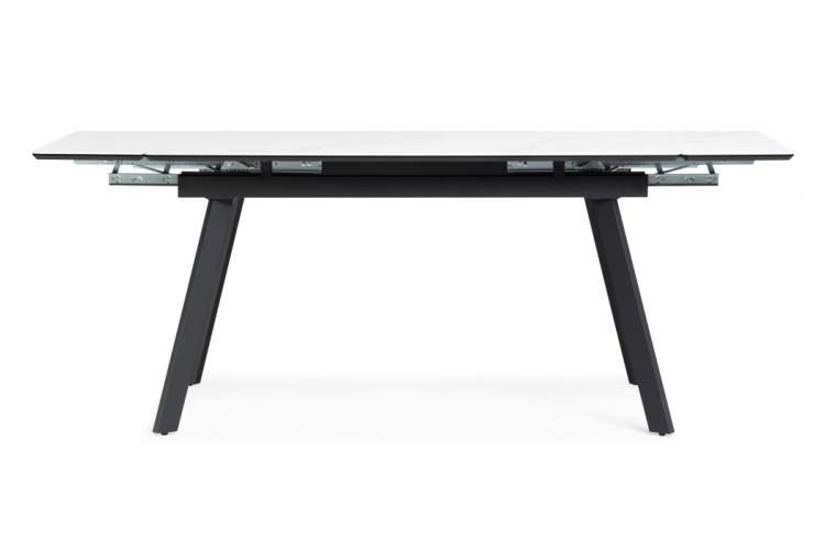 Керамический стол Норман 140(200)х80х75 белый мрамор alpin white / черный-3