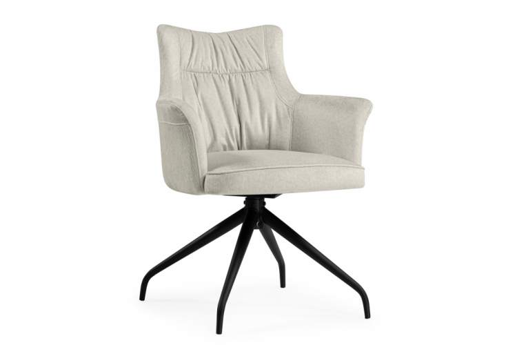 Стул на металлокаркасе Kaser 360 крутящийся ivory / black
