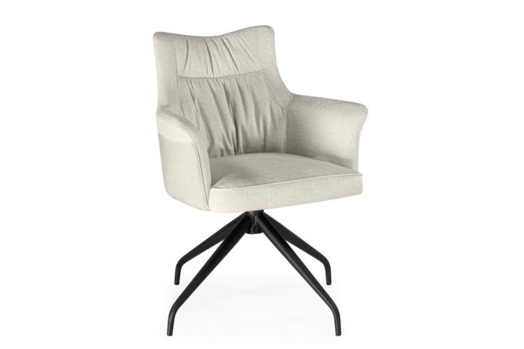 Стул на металлокаркасе Kaser 360 крутящийся ivory / black-2