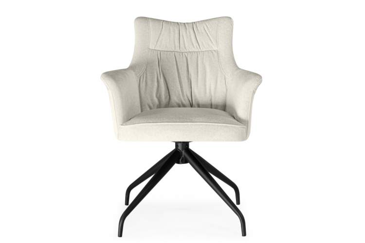 Стул на металлокаркасе Kaser 360 крутящийся ivory / black-3