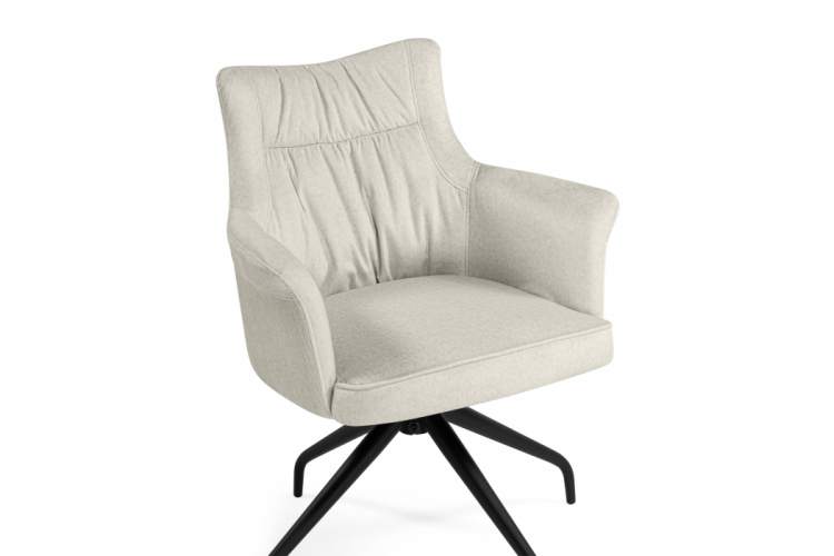 Стул на металлокаркасе Kaser 360 крутящийся ivory / black-6