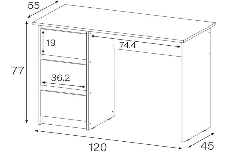 Компьютерный стол Идена СТП06-1200 ЛДСП белое / ЛДСП белое-2