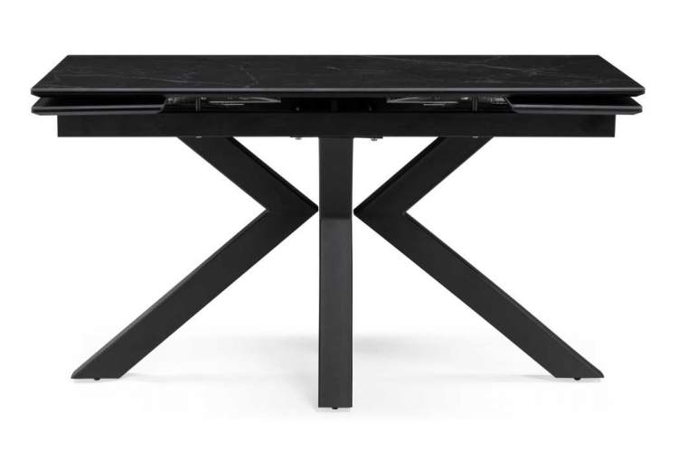 Керамический стол Бронхольм 140(200)х80х77 черный мрамор / черный-1