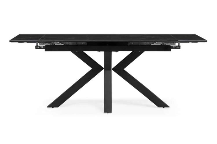 Керамический стол Бронхольм 140(200)х80х77 черный мрамор / черный-2