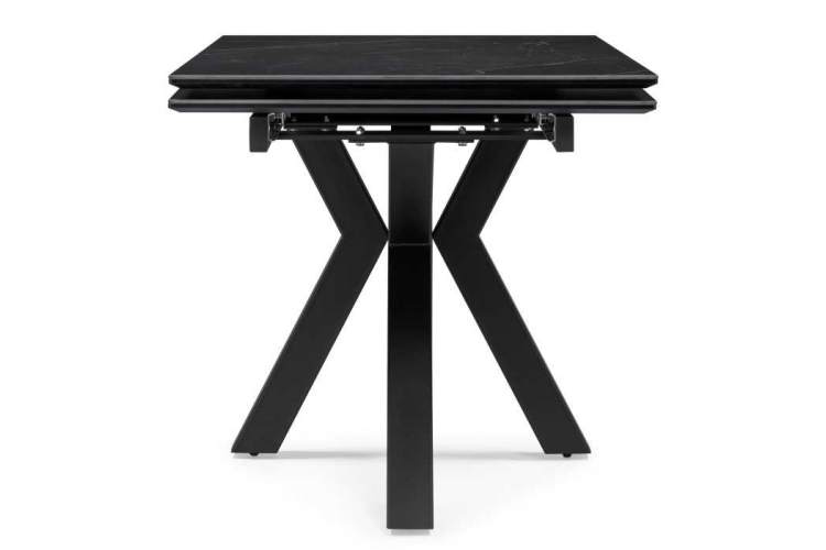 Керамический стол Бронхольм 140(200)х80х77 черный мрамор / черный-3