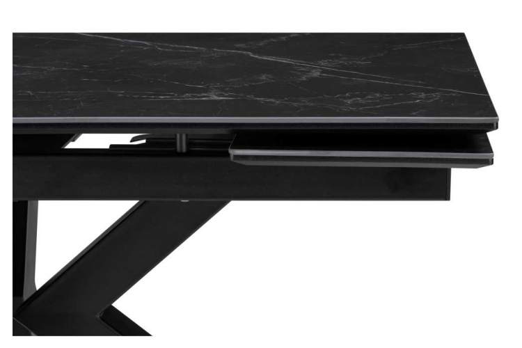 Керамический стол Бронхольм 140(200)х80х77 черный мрамор / черный-4