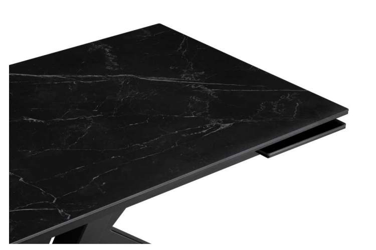 Керамический стол Бронхольм 140(200)х80х77 черный мрамор / черный-5