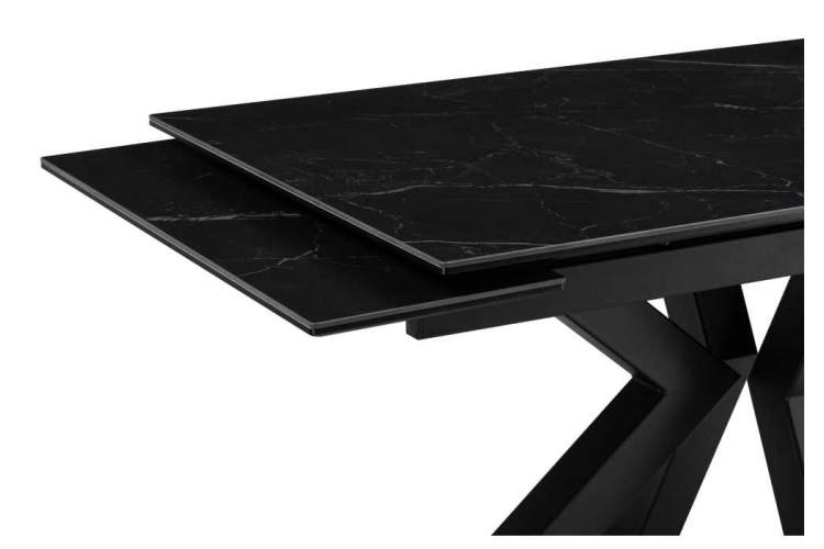 Керамический стол Бронхольм 140(200)х80х77 черный мрамор / черный-6