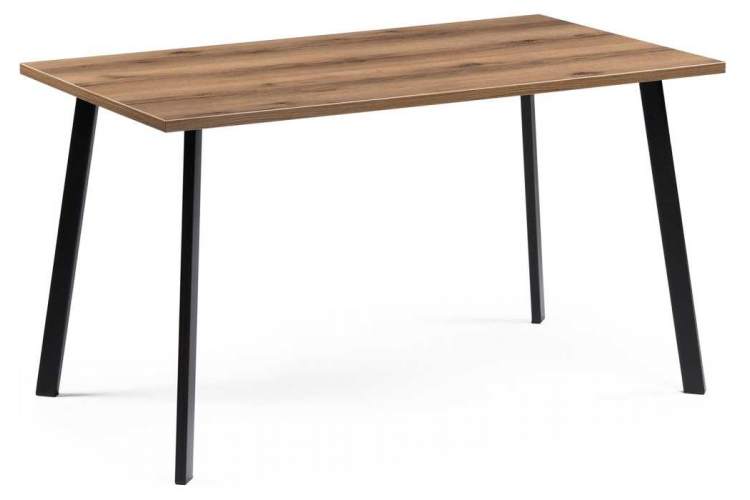 Стол деревянный Тринити Лофт 140 25 мм дуб делано темный / черный матовый