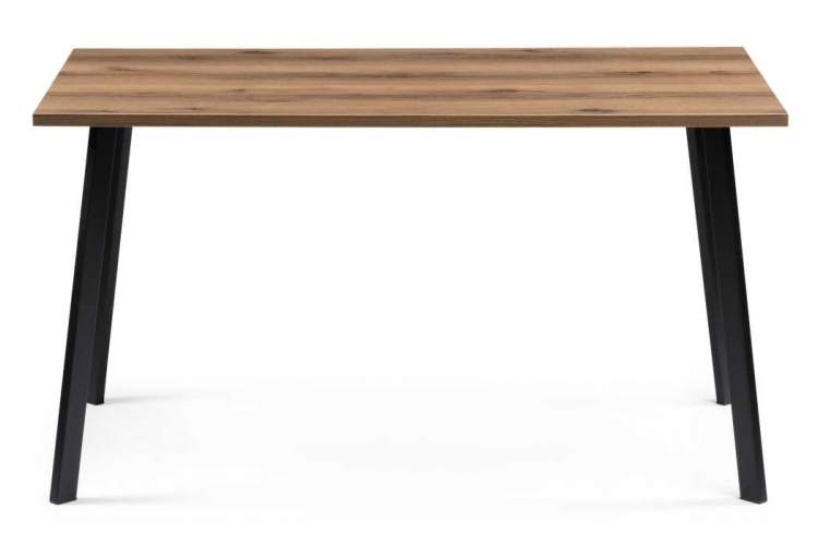 Стол деревянный Тринити Лофт 140 25 мм дуб делано темный / черный матовый-1