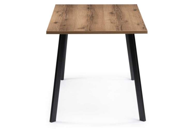 Стол деревянный Тринити Лофт 140 25 мм дуб делано темный / черный матовый-2