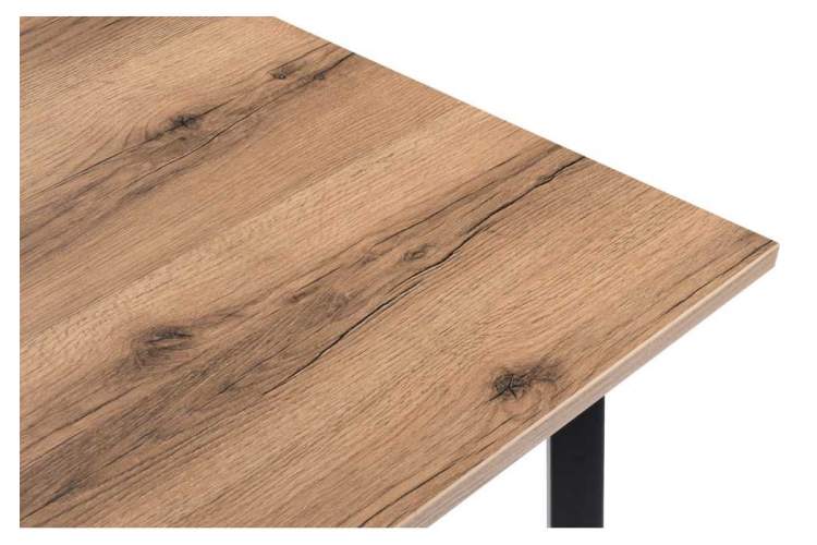 Стол деревянный Тринити Лофт 140 25 мм дуб делано темный / черный матовый-3