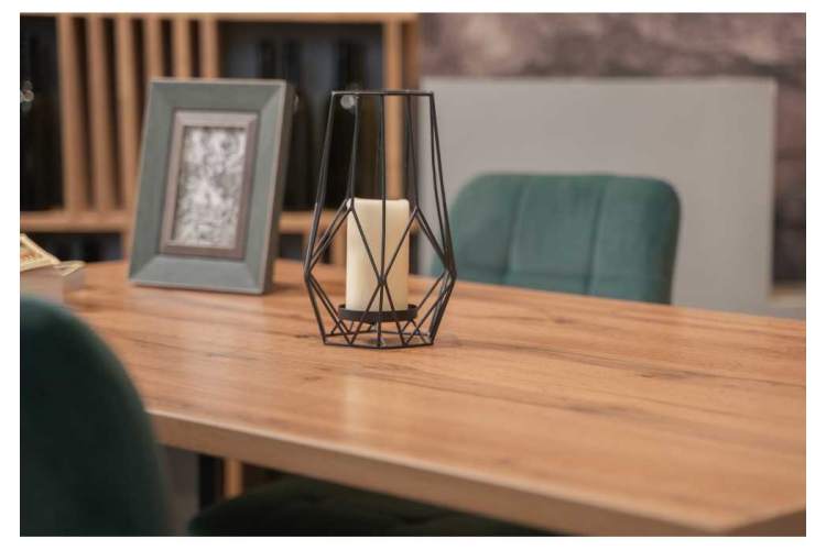 Стол деревянный Тринити Лофт 140 25 мм дуб делано темный / черный матовый-5