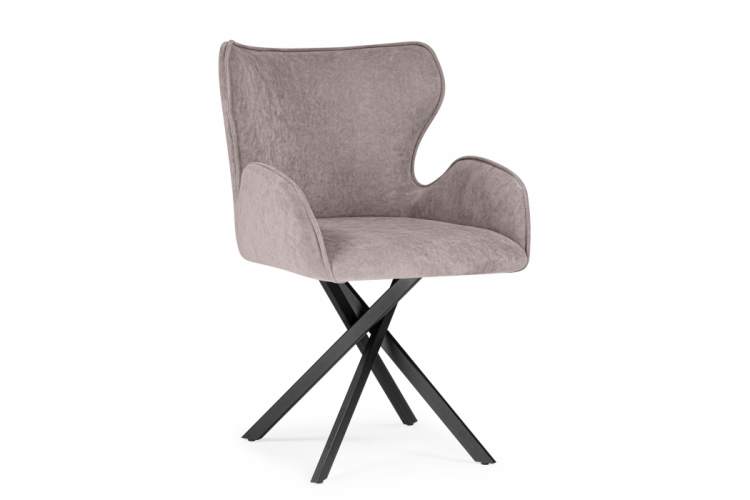 Стул на металлокаркасе Карлайл латте brendy smoke 04 / черный