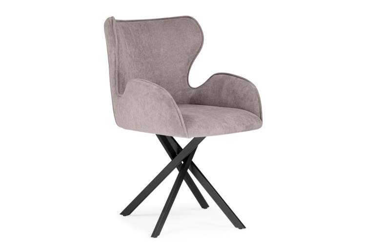 Стул на металлокаркасе Карлайл латте brendy smoke 04 / черный-3