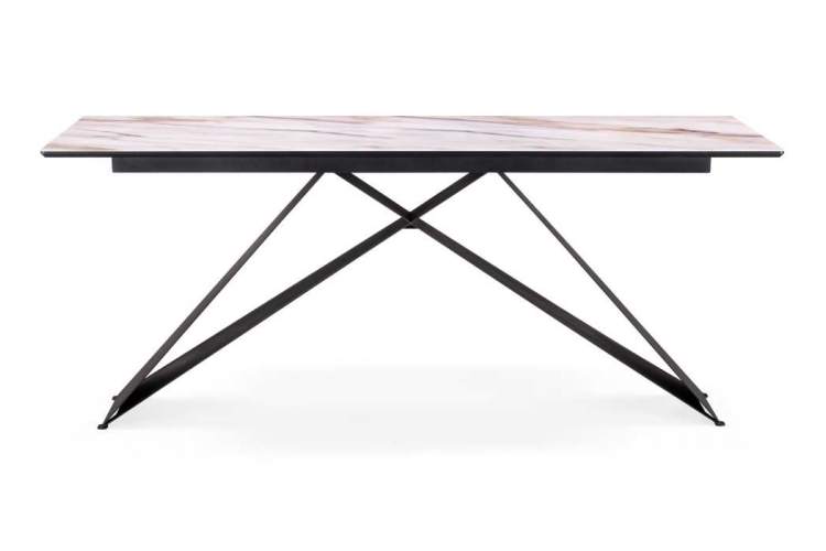 Стол стеклянный Ноттингем 180х90х74 оптивайт / черный-1