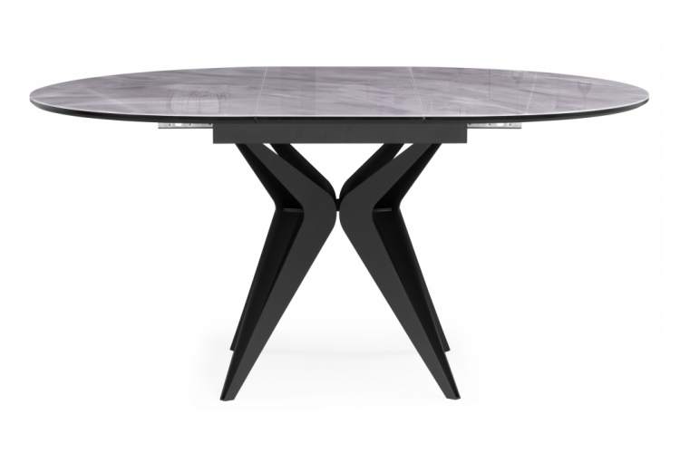 Стол стеклянный Рикла 120(160) серый мрамор / черный-2