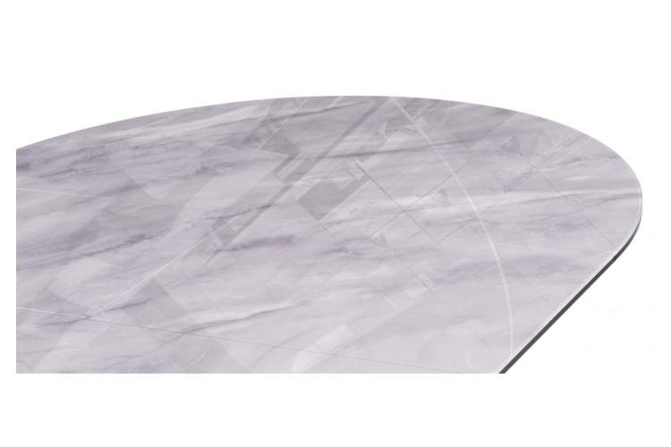 Стол стеклянный Рикла 120(160) серый мрамор / черный-5