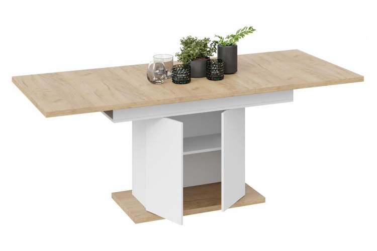 Стол деревянный Детройт Тип 1 белый / дуб крафт золотой-6