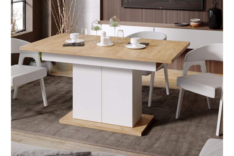 Стол деревянный Детройт Тип 1 белый / дуб крафт золотой-7