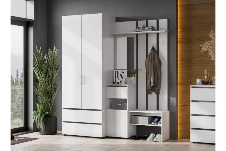 Прихожая Валенсия белый текстурный-2