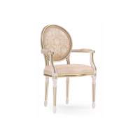 Стул деревянный Данте молочный / золотая патина