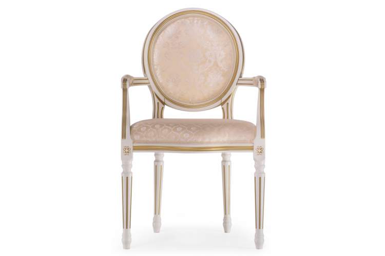 Стул деревянный Данте молочный / золотая патина-1
