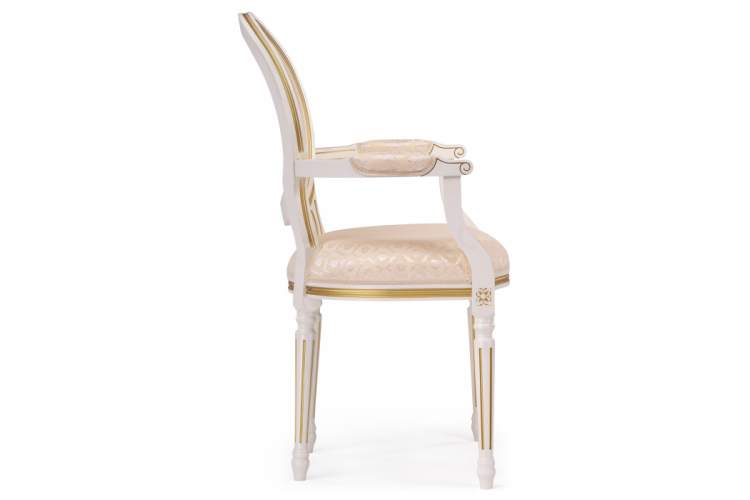 Стул деревянный Данте молочный / золотая патина-2