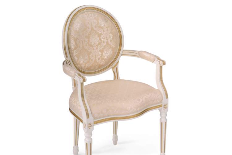 Стул деревянный Данте молочный / золотая патина-4