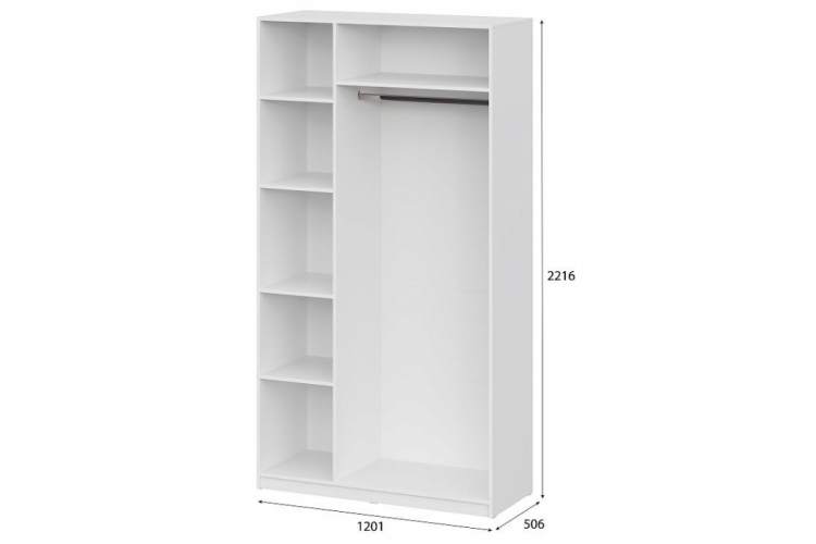 Шкаф Даиго трехстворчатый белый текстурный-2