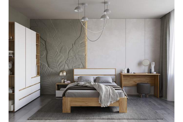 Шкаф Элла ШК 01 белый / дуб крафт золото-2