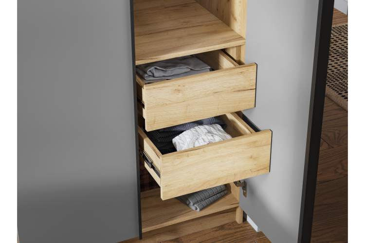 Шкаф Широн 1600 графит серый / дуб крафт золото-5