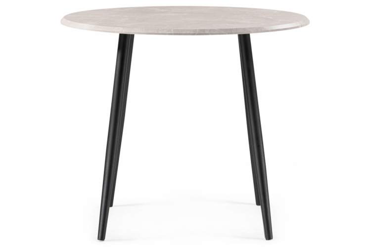 Стол деревянный Абилин 90 мрамор светло-серый / черный матовый-2