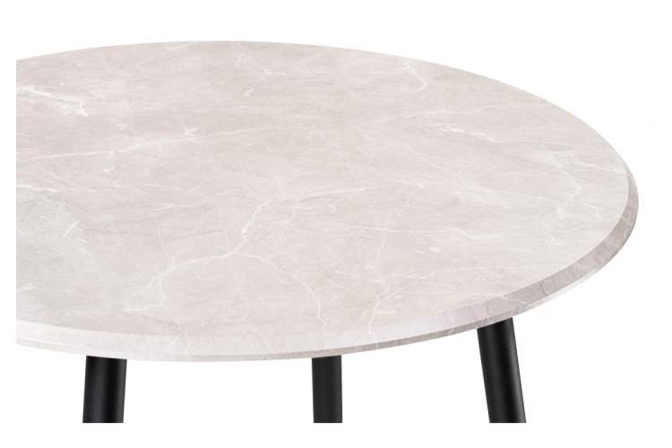 Стол деревянный Абилин 90 мрамор светло-серый / черный матовый-3