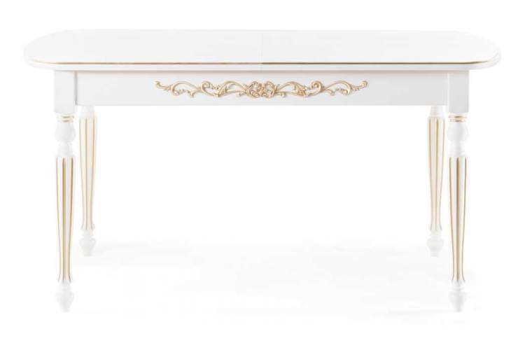 Стол деревянный Бевье молочный / золото-1