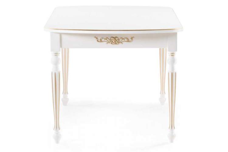 Стол деревянный Бевье молочный / золото-4