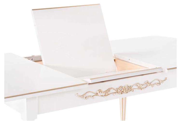 Стол деревянный Бевье молочный / золото-5