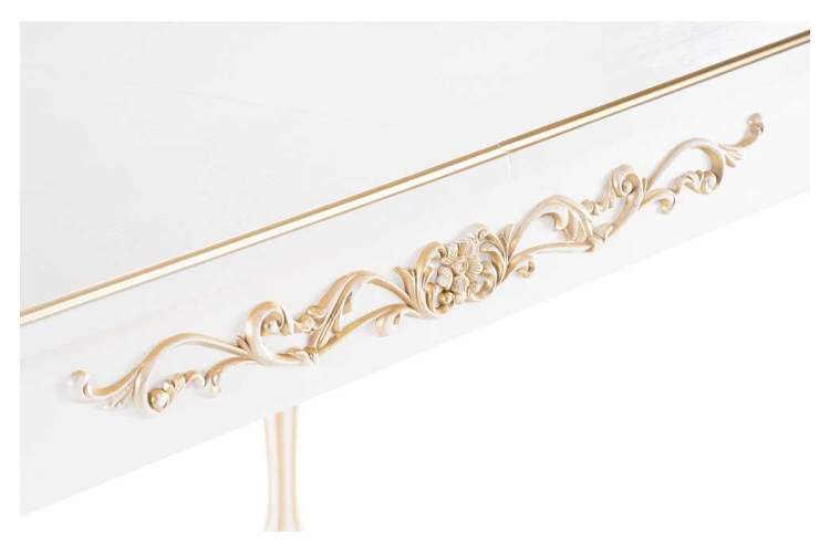 Стол деревянный Бевье молочный / золото-6