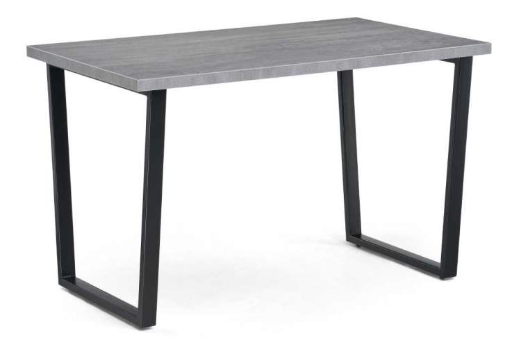 Стол деревянный Лота Лофт 120 25 мм бетон / черный матовый