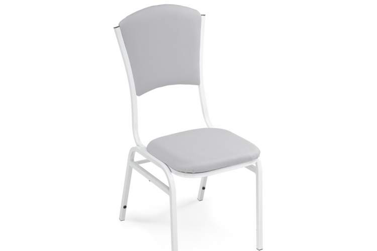 Стул на металлокаркасе Арналд светло-серый / белый-5