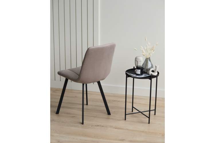 Стул на металлокаркасе Чилли латте / черный-8