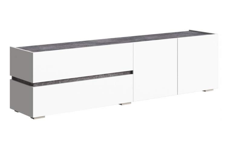 ТВ-тумба Атлон белый / бетон темный