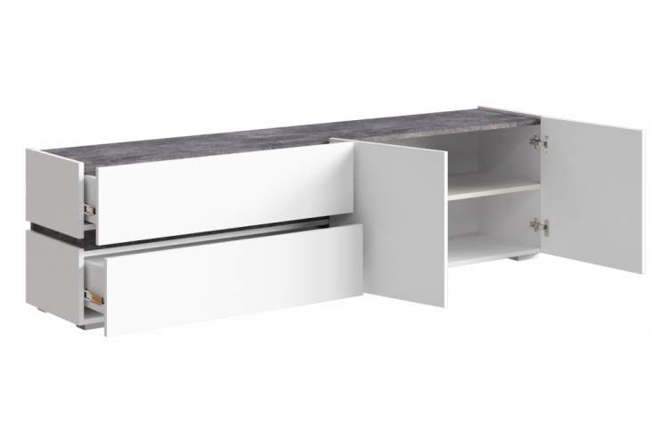 ТВ-тумба Атлон белый / бетон темный-2