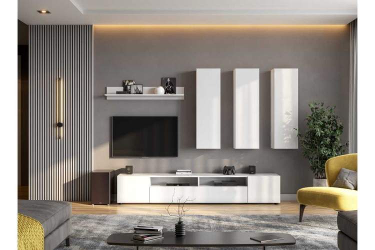 Валенсия белый текстурный ТВ-тумбы-2