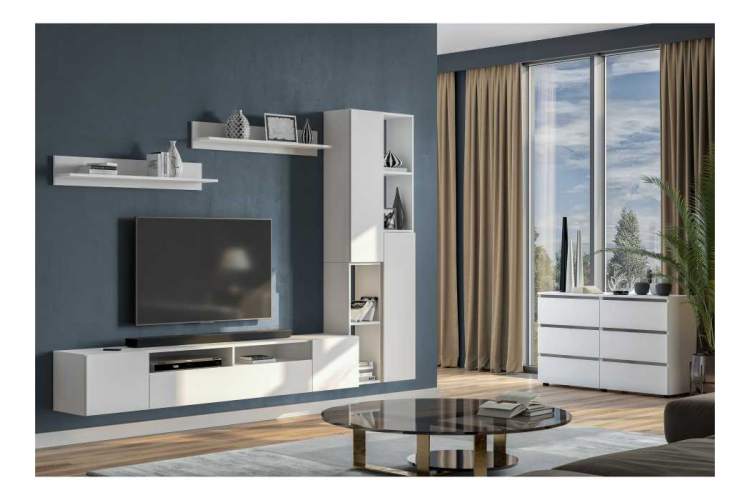 Валенсия белый текстурный ТВ-тумбы-4