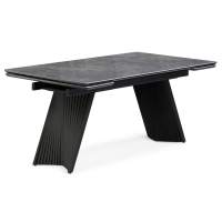 Керамический стол Вейв 160(220)х89х75 серый мрамор baolai / черный