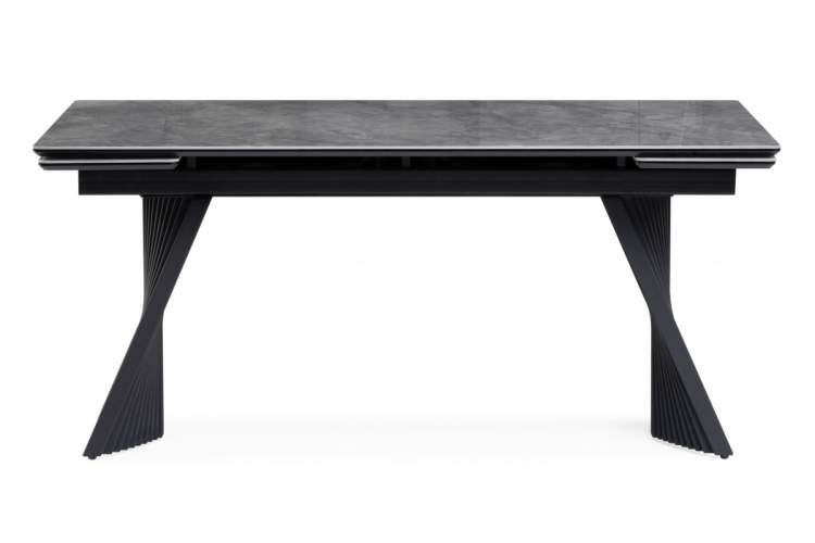 Керамический стол Вейв 160(220)х89х75 серый мрамор baolai / черный-10