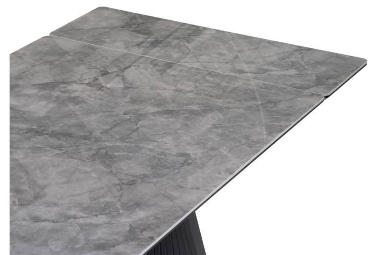 Керамический стол Вейв 160(220)х89х75 серый мрамор baolai / черный-15