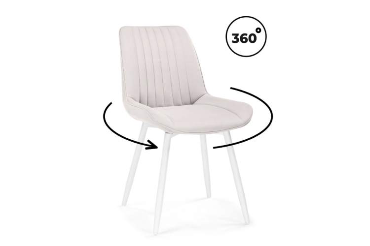 Стул на металлокаркасе Седа К крутящийся молочный / белый